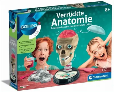 Obrázok produktu pre Galileo Lab - Bláznivá anatómia, model ľudskej lebky, súčasti mozgu na objavovanie, medicína a biológia pre deti od 8 rokov od Clementoni 59221