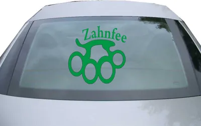Produktbild von Indigos UG - Aufkleber Heckscheibe & Motorklappe DE6129 - grün - 600x600 mm - zahnfee - Auto Scheiben Fenster Heckklappe Tuning Racing JDM - Die cut