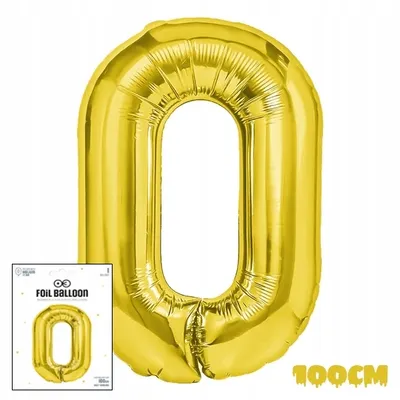 Zdjęcie produktu dla Balon Foliowy Cyfrą Cyferka 0 Złota Na Impreze Urodzinową Przyjęcie 100Cm