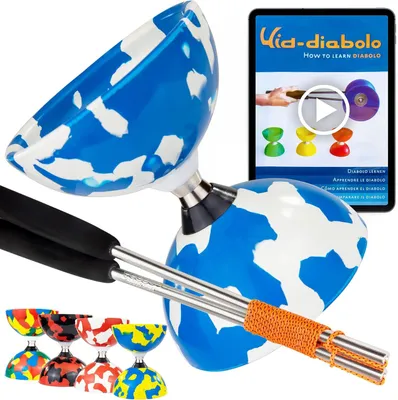 Productafbeelding van Jester diabolo jongleerset - Kogellager professionele diabolo met aluminiumstaven - Online Leervideo - Jongleerspeelgoed