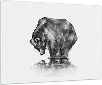 Produktbild von Bilder auf glas - Bär Tier - 100x70cm - Glasbilder - Wandbilder - Bilder - Kunstdruck - zum Aufhängen bereit - Wanddekoration aus Glas - Glas Bilder - Wandbild auf Glas - Einteilig - GAA100x70-3921