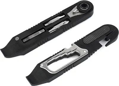 Image de Kit d'outils vélo pour la réparation des pneus de VTT avec cliquet et outil à levier