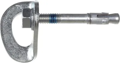 Bohrhakenlasche Hanger Plate mit Bolzen von Singing Rock; aus Metall; für Kletterwandbau.