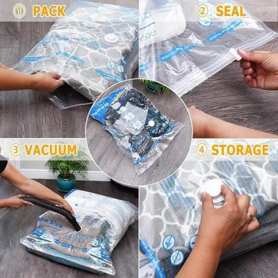Produktbild von Famanu Vakuum Aufbewahrungsbeutel platzsparende Sealbeutel - für Kleidung, Kissen, Decken, Bettwäsche