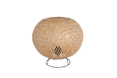 Obrázek produktu pro Stolní lampa v boho stylu BIATAVIA bambusové stínidlo přírodní dekorativní E27 ratanová stolní lampa barva: přírodní (Ø33cm)