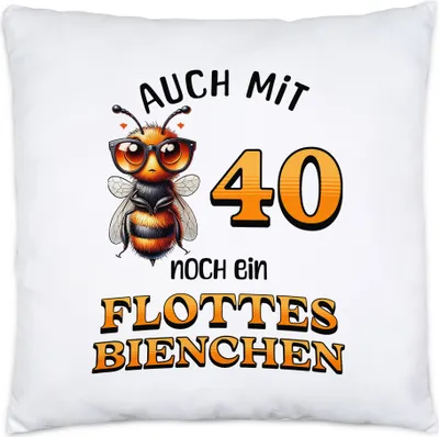 Produktbild von Auch mit 40 noch ein flottes Bienchen Kissen 40. Geburtstag Frau Biene