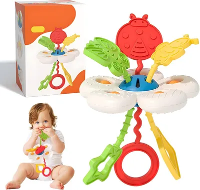 Produktbild von Montessori Spielzeug Ab 1 Jahr, Sensorik Spielzeug Baby, Montessori UFO Ziehspielzeug, Entwicklung der Feinmotorik, Reisebegleiter