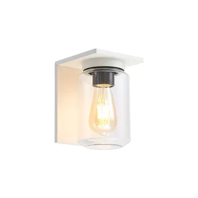 Produktbild von Lucande Außenwandleuchte Semka, weiß, Alu, Glas, 20cm
