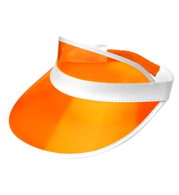 Produktbild von 80er Jahre Neon Orange Visor Disco Cap