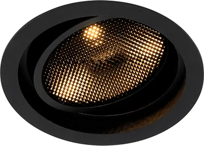 Zdjęcie produktu dla QAZQA - Nowoczesny reflektor wpuszczany czarny regulowany - Coop 111 Honey I Salon I Sypialnia - Aluminiowy okrągły - LED odpowiedni GU10