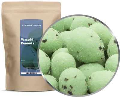 Produktbild von CrackersCompany Wasabi-Erdnüsse (Wasabi Peanuts), ZIP-Beutel 400 g
