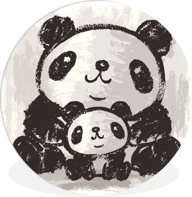 Produktbild von MuchoWow® Rundes Wandbild - Runde Bilder Panda - Kind - Schwarz - Weiß Ø 30 cm Kreis Wanddekoration Kunststoff - Wandkreis - Wandschmuck - Schlafzimmer - Bilder - Der Kreis - Kunst für die Wohnung - Plastik - Kunstdruck - Wandbild