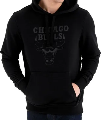 Produktbild von New Era Chicago Bulls All Black Team Logo PO Hoody Sweater NBA Hoodie Herren Men(XXL,Black)