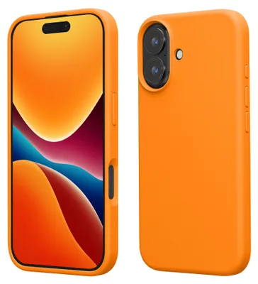 Produktbild von kwmobile Handyhülle für iPhone 16 Hülle, für iPhone 16 Case - Hülle Silikon - kabelloses Laden - Fruity Orange