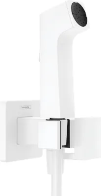 Image de hansgrohe Bidette Douchette à main 1jet E EcoSmart pour eau chaude, avec support de douche et flexibles de douche, 29233700