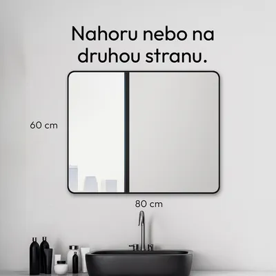 Obrázek produktu pro Černé koupelnové zrcadlo TALOS Black Living 80x60 cm - zrcadlo v černé barvě vhodné do vlhkých prostor díky hliníkovému rámu - nástěnné zrcadlo s kvalitním hliníkovým rámem