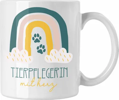 Produktbild von Trendation - Tierpflegerin Tasse Geschenk Danke Kaffeetassse Geschenkidee für Tierpflegerin Zoo mit Herz Spruch Frauen (Weiß)