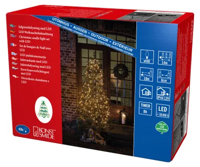 LED-Baummantel, 450 warmweiße LEDs, 6 Stränge, Timer, IP44