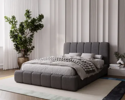 Produktbild von Polsterbett 180x200 FATUMATA 1 mit Stauraum - dunkelgrau