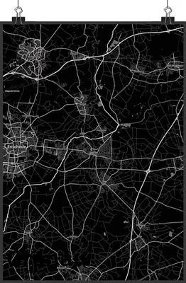 Produktbild von Mr. & Mrs. Panda Bild Gronau DIN A2 - Geschenk, Stadt, Wandbild, Design Poster, wanddeko, Dorf Karte Landkarte Map Stadtplan, drucke, Kunstdruck