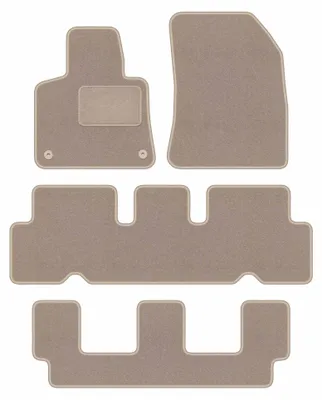 Produktbild von Velours-Fußmatten für Citroen C4 Grand Spacetourer 2013-2021 (7-Sitzer) – 4-tlg, Beige, passgenau – Wielganizator LUX