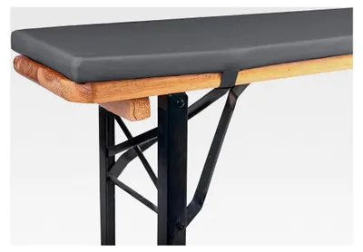 Produktbild von Bierbankauflage gepolstert 220x25x2cm waschbar mit Reißverschluss für Bierzeltgarnitur Härtegrad Mittelhart RG23 Bequeme Bankauflage zum selber aufziehen (Anthrazit wasserabweisend)