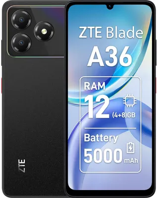 Produktbild von ZTE Blade A36, 17,1 cm (6.75"), 4 GB, 64 GB, 8 MP, Android 15, Schwarz