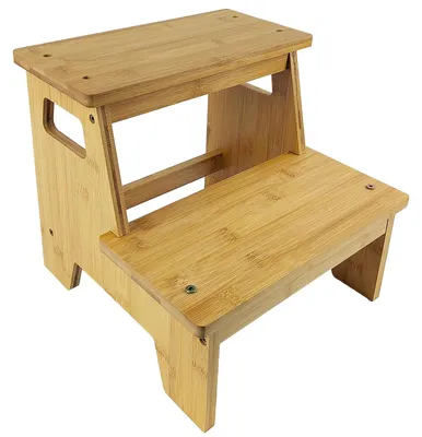 Immagine prodotto di Panca da piedi in legno con 2 gradini e design antiscivolo