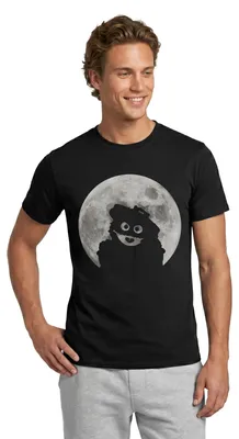 Produktbild von Spreadshirt Sesamstraße Oskar In Einer Vollmondnacht Männer T-Shirt, 3XL, Schwarz