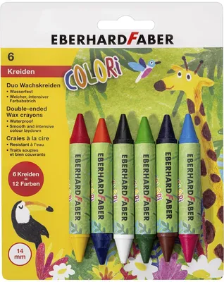Obrázek produktu pro Eberhard Faber 524098 Voskové pastelky Colori Duo - 6 barev, blistr
