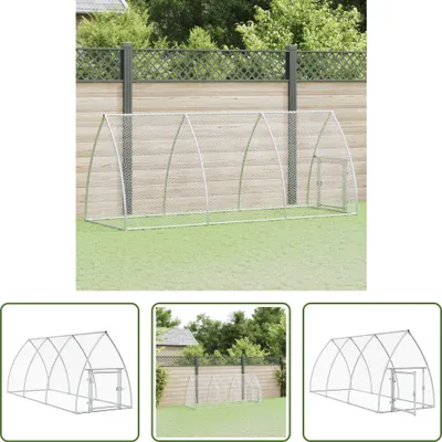 Produktbild von The Living Store Hühnerkäfig Silbern 300x105x120 cm Verzinkter Stahl