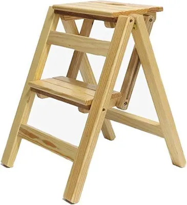 Produktbild von Famanu Hocker 2-Stufen, klappbar und tragbar - Holz mit rutschfestem Pedal