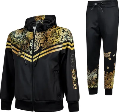 Obrázek produktu pro Extreme Hobby Sportovní tepláková souprava dámská, joggingový oblek, sportovní souprava mikina a kalhoty Model: ROSE Barva: černá Velikost: S