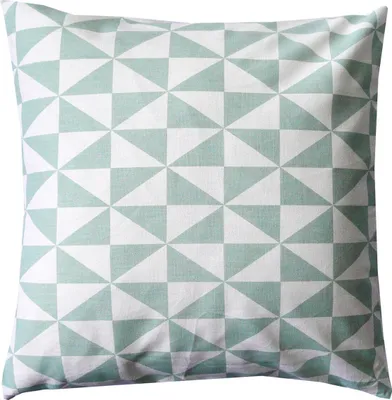 Produktbild von SCHÖNER LEBEN. Kissenhülle Zodiac Dreiecke weiß mint 50x50cm