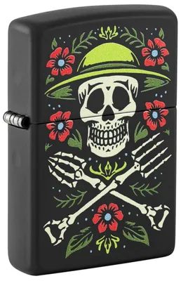 Produktbild von Zippo Feuerzeug Skull Gardener 60007716 Black Matte