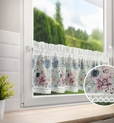 Obrázek produktu pro Dekorační krátká vitrážová záclona do kuchyně INESA 150x30 cm MyBestHome