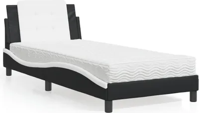 Obrázok produktu pre vidaXL Rám postele bez matraca "Zadar" čiernobiely 90x190 cm Imitácia kože