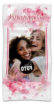 Produktbild von PR Handtuch personalisiert mit Foto - Personalisiertes Handtuch Bedrucken - Lieblingsmensch - Persönliches Geschenk Beste Freundin | 100 x 50 cm