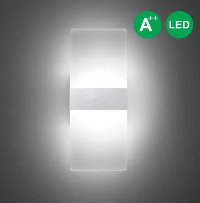 Zdjęcie produktu dla Fiqops LED kinkiet wewnętrzny/zewnętrzny nowoczesny kinkiet oświetlenie ścienne schody korytarz zimna biel 12W