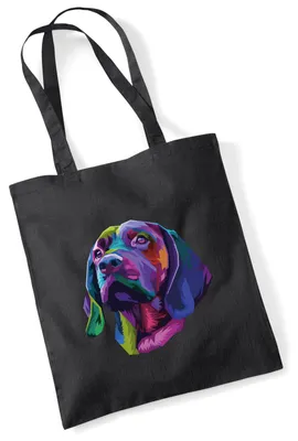 Produktbild von Huuraa Jutebeutel Labrador Colorful 10 Liter Black Baumwolle Tasche Geschenkidee
