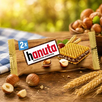Immagine prodotto di Confezione da 2 barrette Hanuta, peso netto 44g