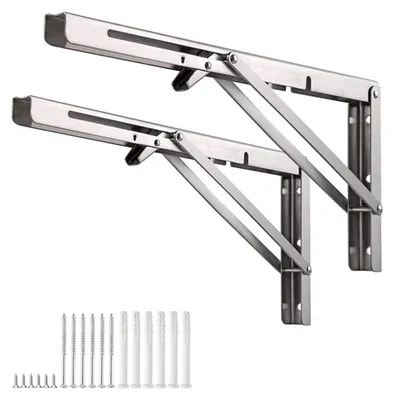 Obrázek produktu pro Sada dvou nástěnných konzol z nerezové oceli, rozměr 500 mm, pro montáž těžkých předmětů