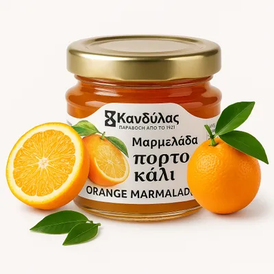 Produktbild von Kandylas Orangenmarmelade 30 g im Glas aus Griechenland