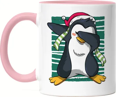 Produktbild von Pinguin Tasse Rosa Weihnachtstage Winter Schnee Merry Christmas Dekoration Frohe Weihnachten Festtage Advent