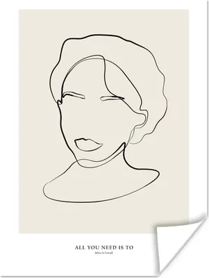 Produktbild von MuchoWow® Poster Text - Zitate - Strichzeichnungen - Frauen 120x160 cm - Wandbilder