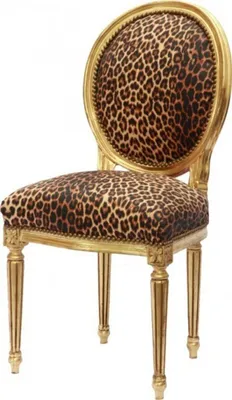 Produktbild von Casa Padrino Barock Esszimmer Stuhl Leopard / Gold Rund