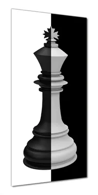 Produktbild von Wallario selbstklebende Duschrückwand 70 x 190 cm mit Motiv Schachfigur schwarz-weiß - Wandverkleidung mit Hochglanzlaminat in Glasoptik