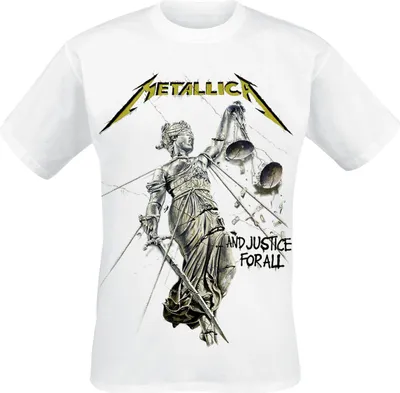 Produktbild von Metallica T-Shirt Herren Justice weiß Band-Merch, Bands 100% Baumwolle 5XL