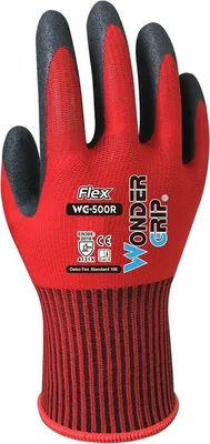 Produktbild von Arbeitsschutzhandschuhe rot schwarz 7/S Nitrilbeschichtung 13 Gauge-Nylonfutter