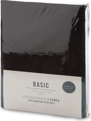 Obrázok produktu pre Prestieradlo s gumou Basic 100x200 +30 cm bavlna čierna